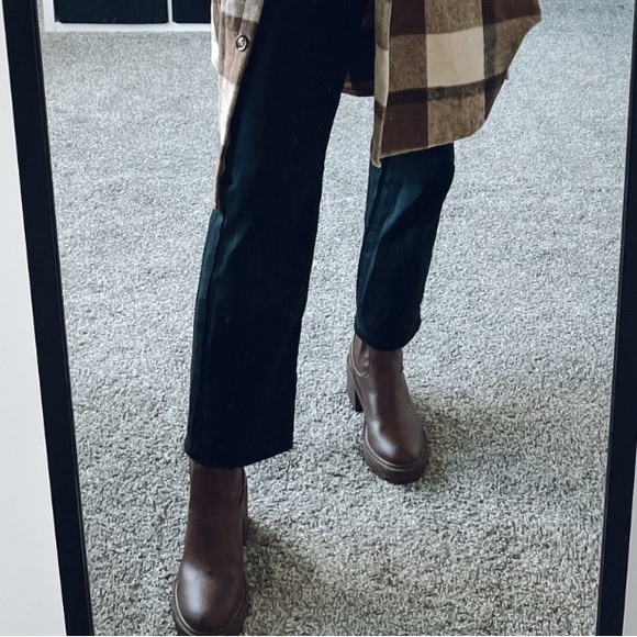 Brown Chunky Heel Ankle Boots - Picture 7 of 7